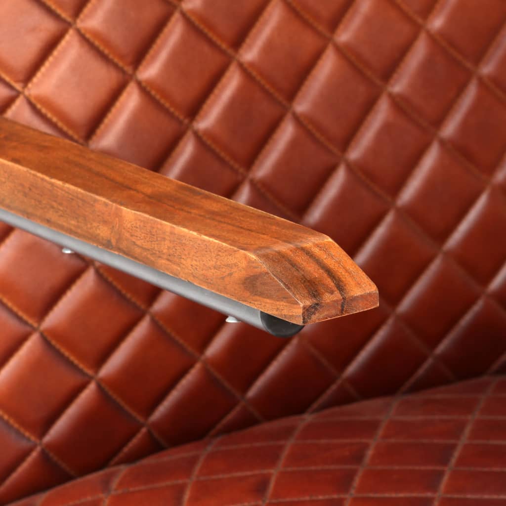 Sessel Dunkelbraun Echtleder