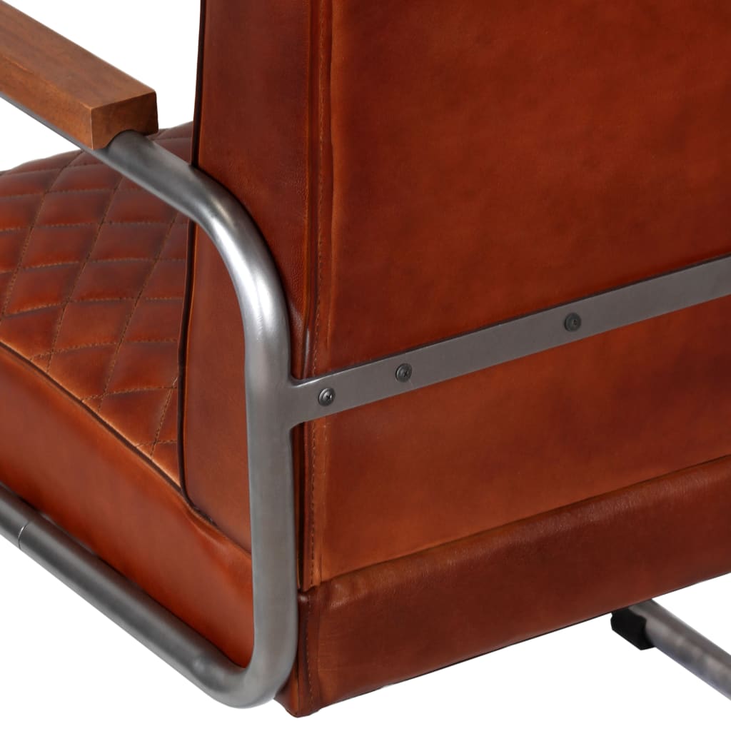 Sessel Dunkelbraun Echtleder