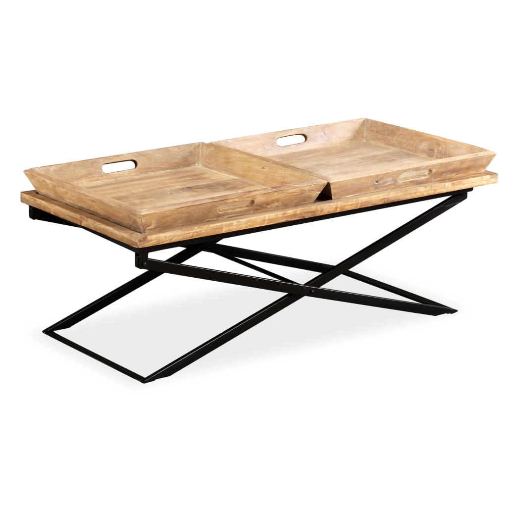 Table basse en bois de manguier massif 110 x 55 x 42 cm