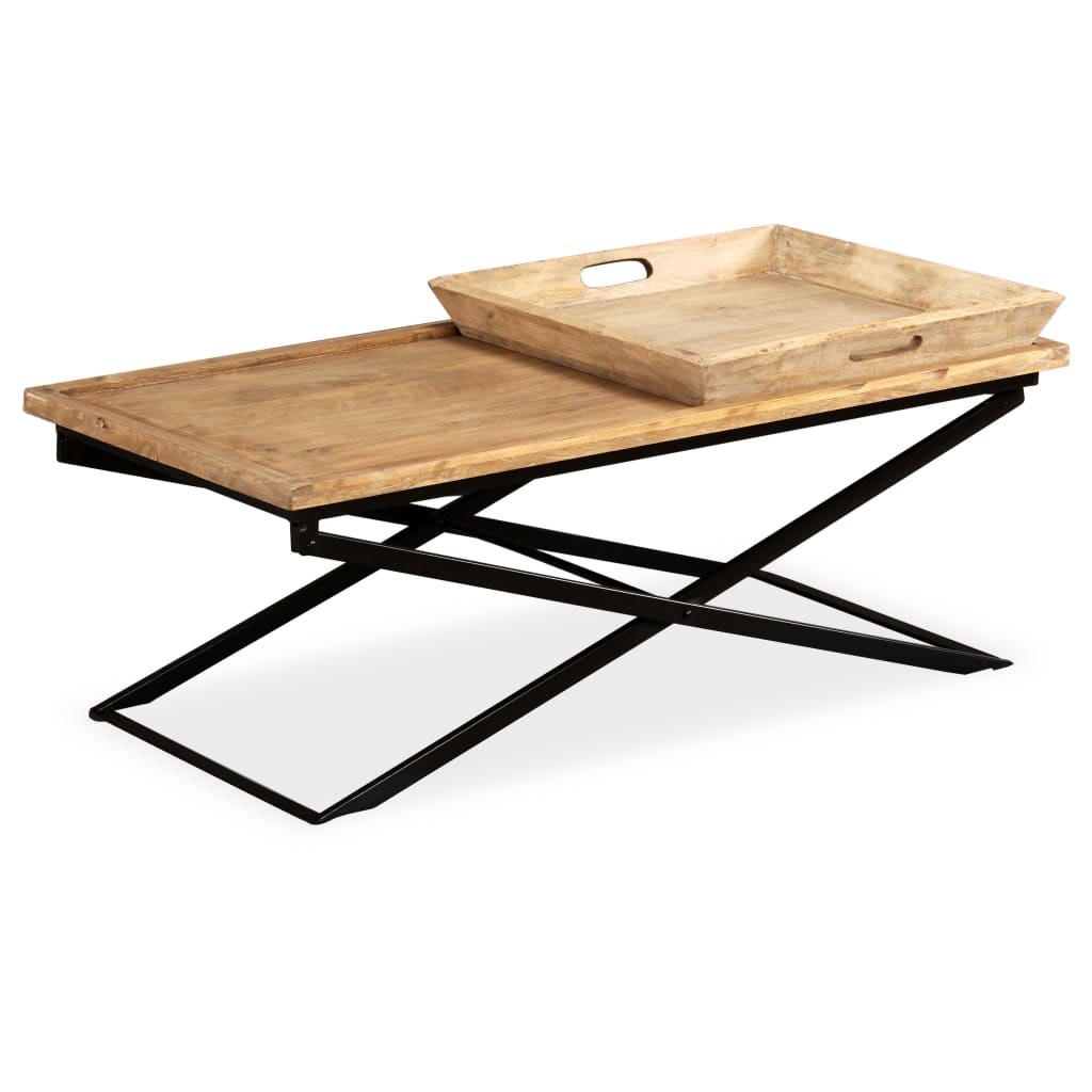 Table basse en bois de manguier massif 110 x 55 x 42 cm