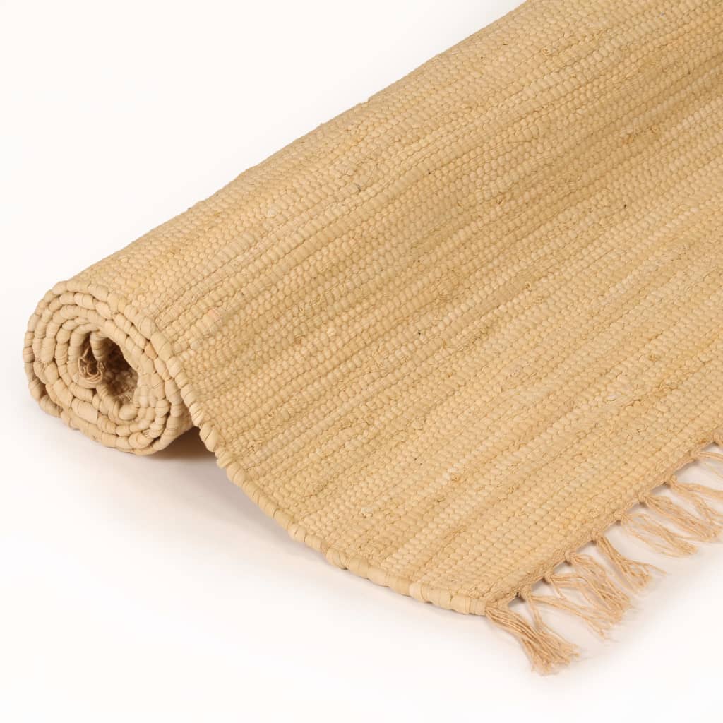 Chindi-Teppich Handgewebt Baumwolle 200x290 cm Beige