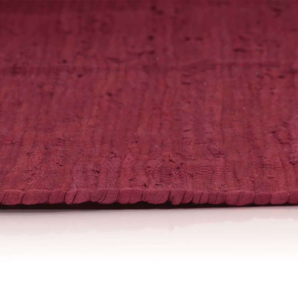 Chindi-Teppich Handgewebt Baumwolle 120x170 cm Burgunderrot