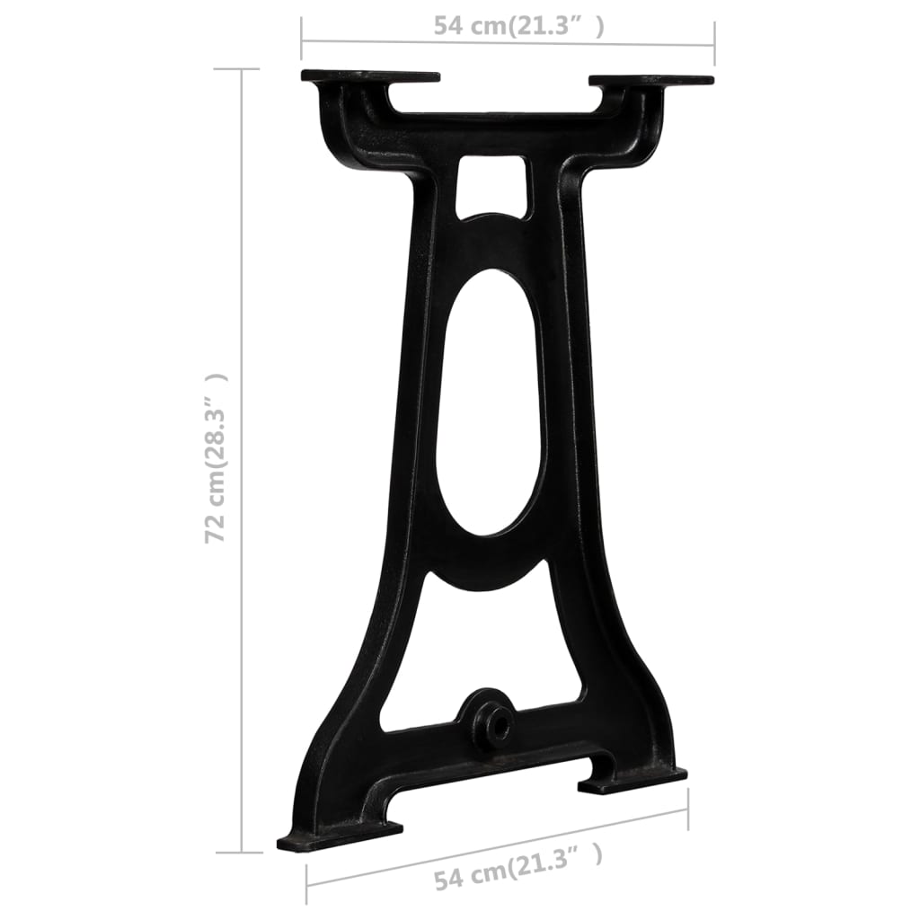 Pieds de table à manger, 2 pièces, cadre en Y, fonte
