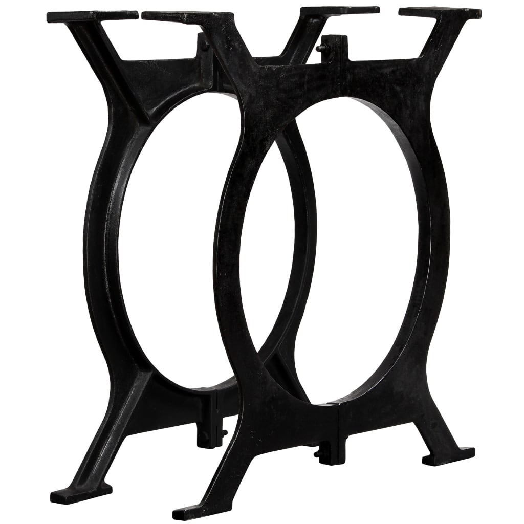 Pieds de table à manger en fonte, 2 pièces, cadre en O