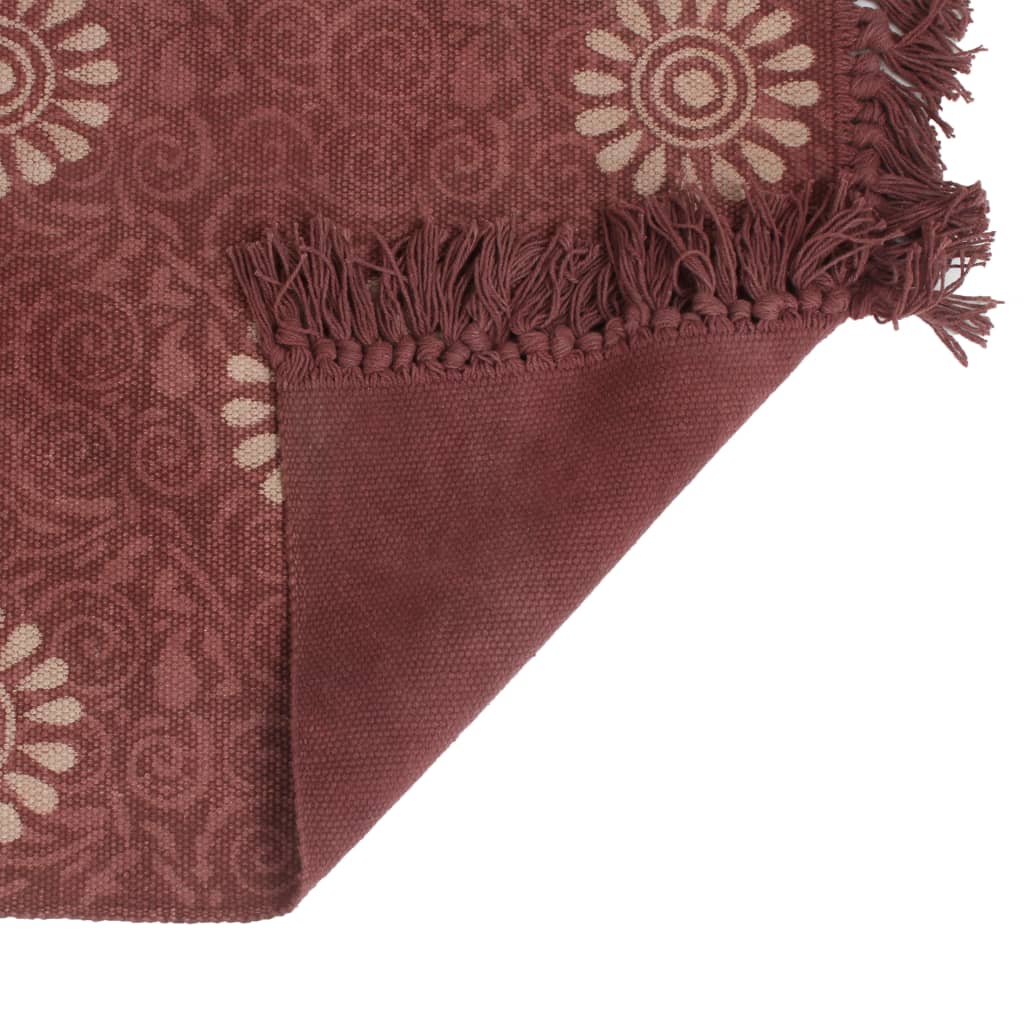 Puff und Teppich 3-tlg. Stoff Patchwork