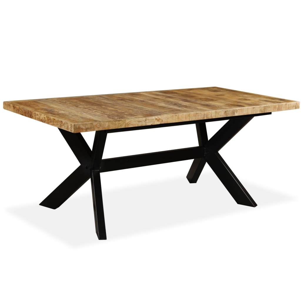 Table à manger en bois de manguier massif et structure en acier 180 cm