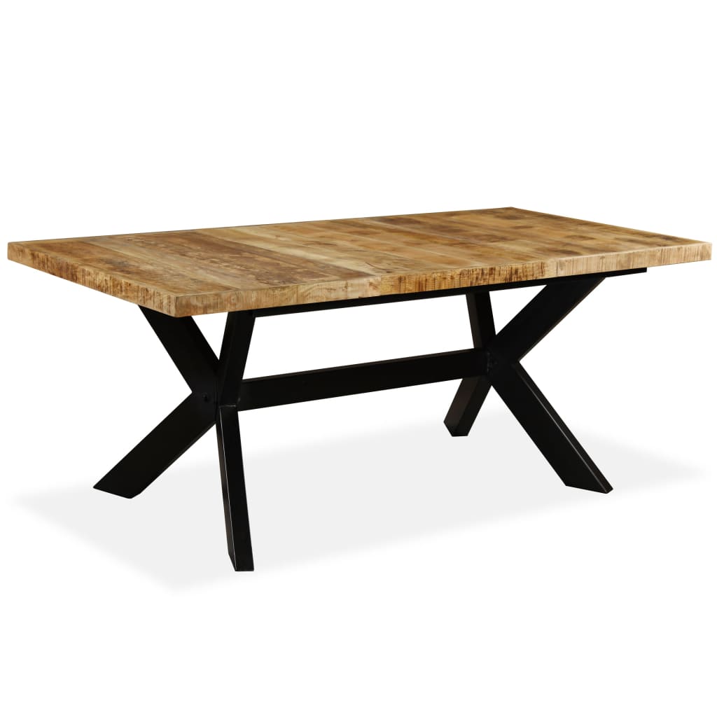 Table à manger en bois de manguier massif et structure en acier 180 cm