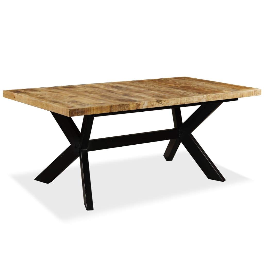 Table à manger en bois de manguier massif et structure en acier 180 cm