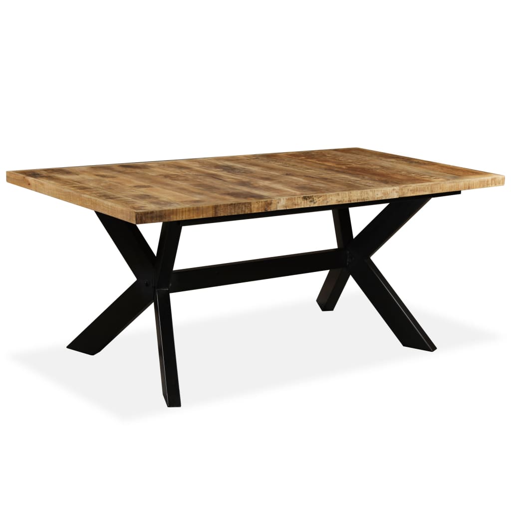 Table à manger en bois de manguier massif et structure en acier 180 cm