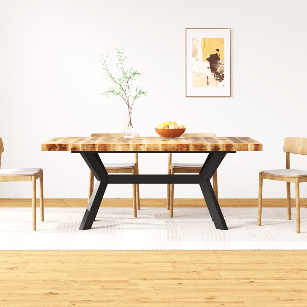 Table à manger en bois de manguier massif et structure en acier 180 cm