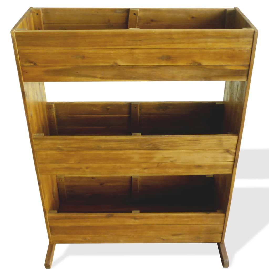 Garden raised bed 3 levels acacia solid wood