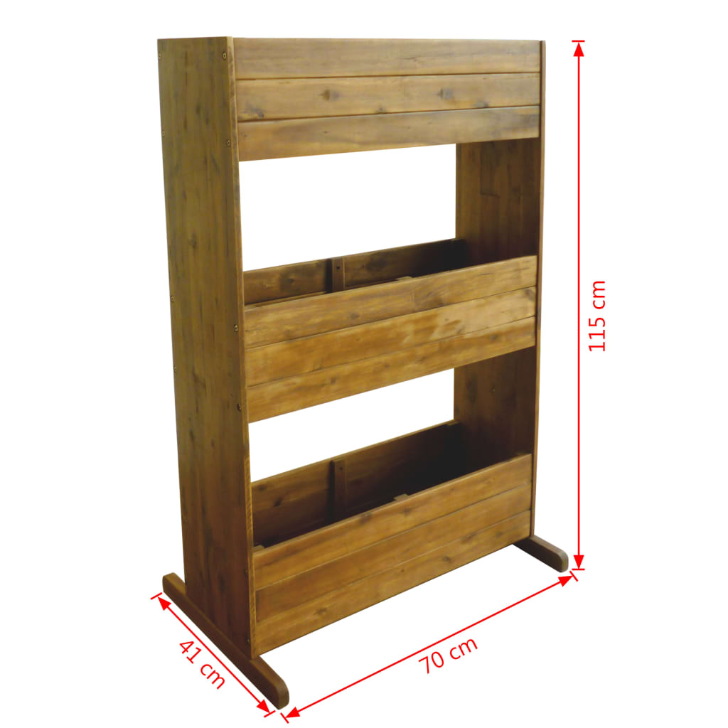 Garden raised bed 3 levels acacia solid wood