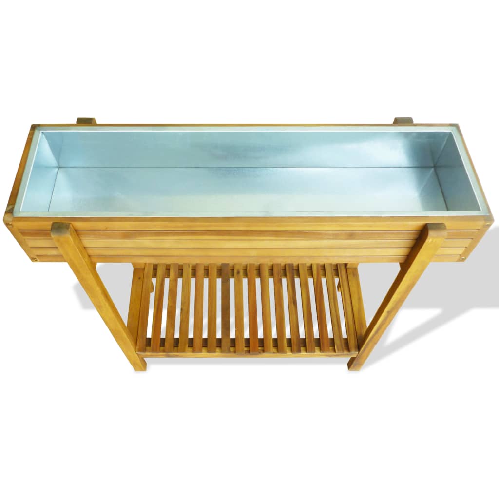 Raised Garden Bed Acacia Solid Wood and Zinc