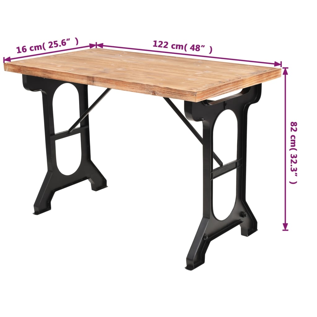 Table à manger en bois de sapin massif 122x65x82 cm