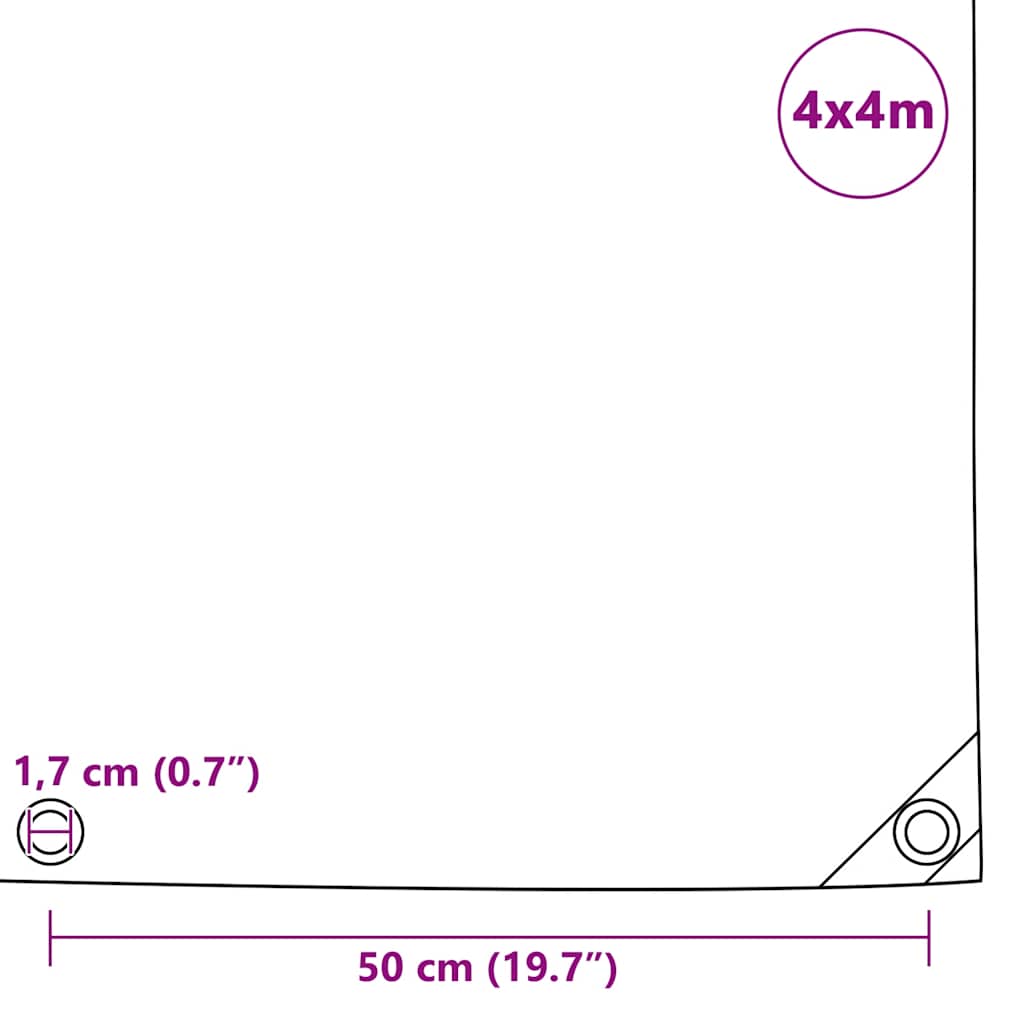 Abdeckplane 650 g/m² 4x4 m Grau