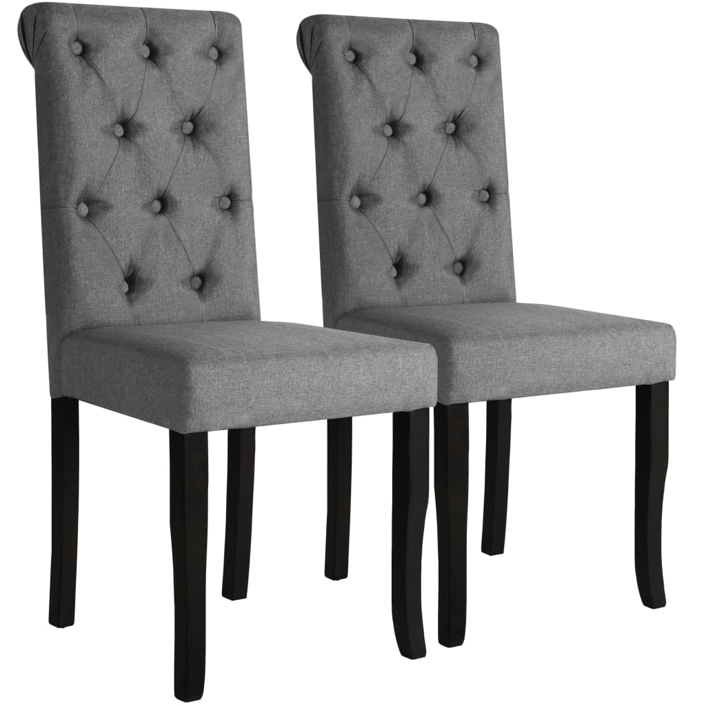 Dining chairs 2 pcs. Dark grey fabric