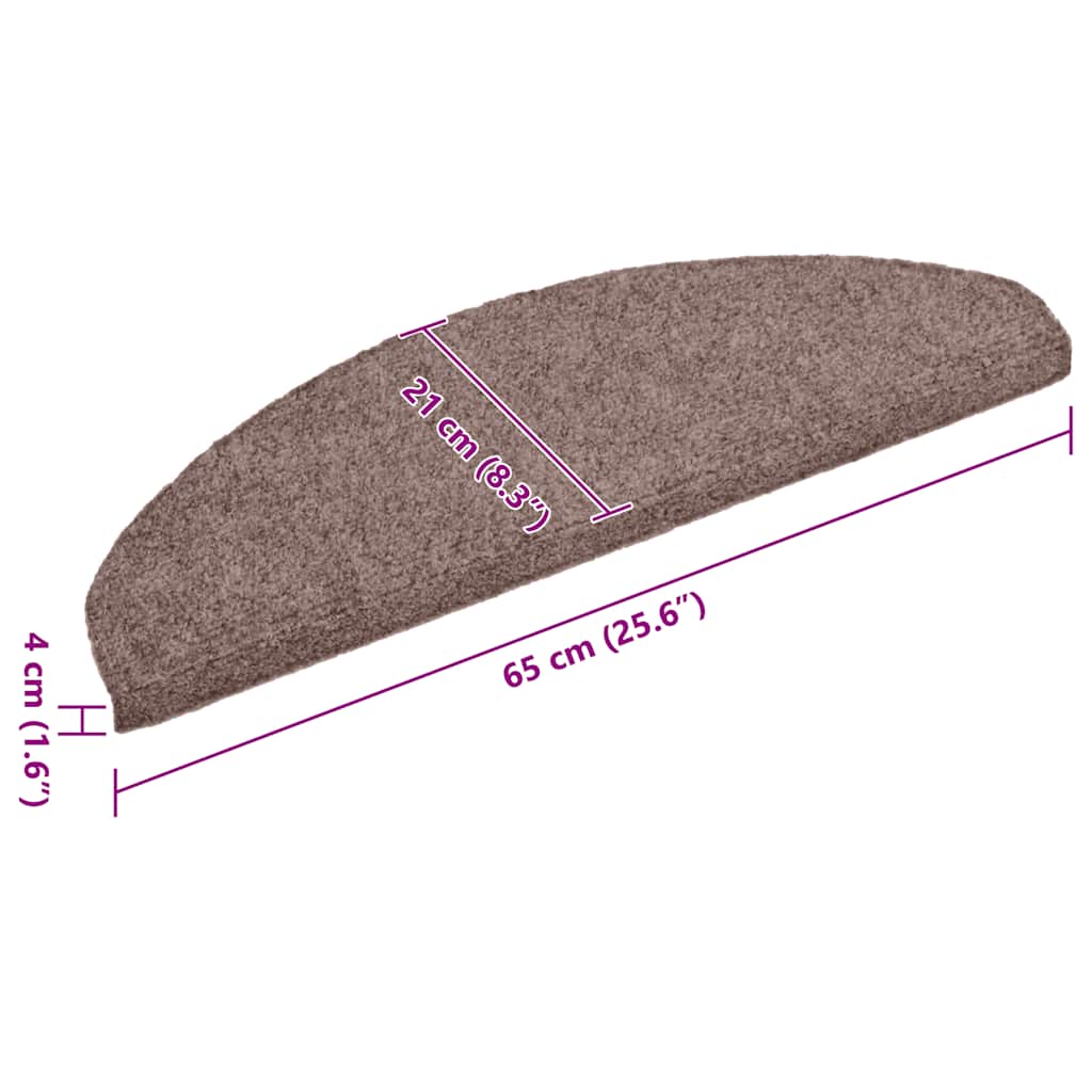 Stufenmatten Selbstklebend 15 Stk. 65x21x4 cm Hellbraun Halbrund Groß
