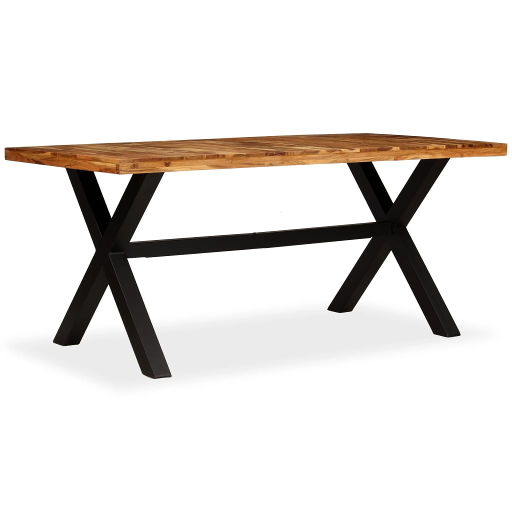 Table à manger en bois massif d'acacia et de manguier 180x90x76 cm