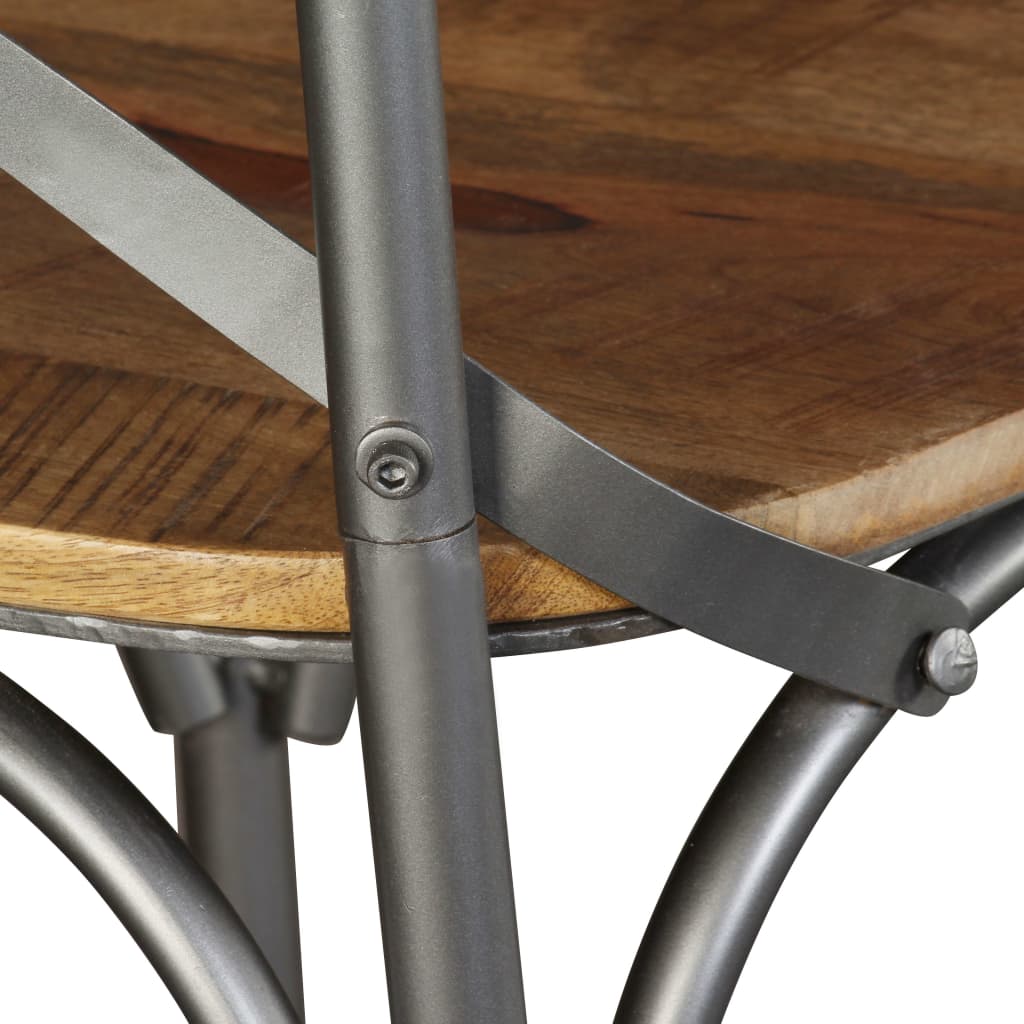 Dining chairs 6 pcs. Solid mango wood and steel cross backrest