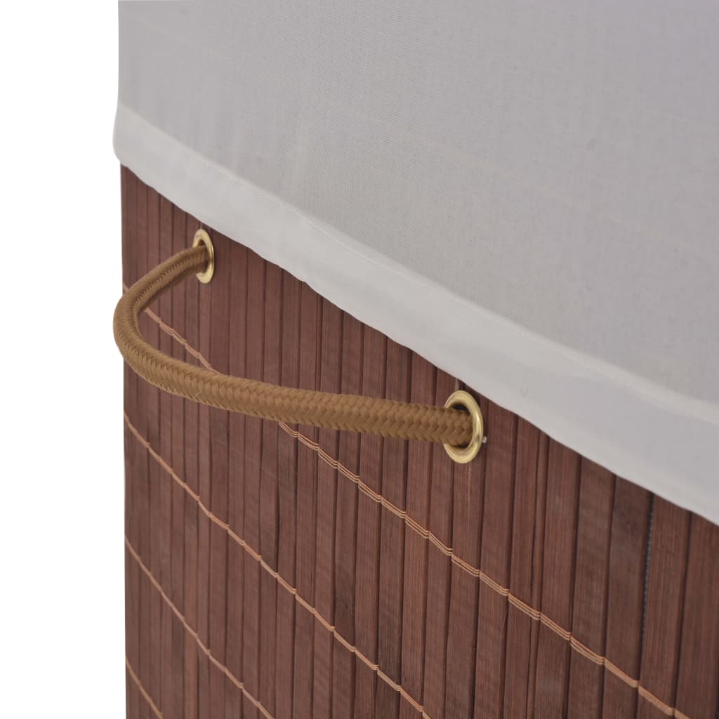 Bamboo Laundry Basket Rectangular Brown