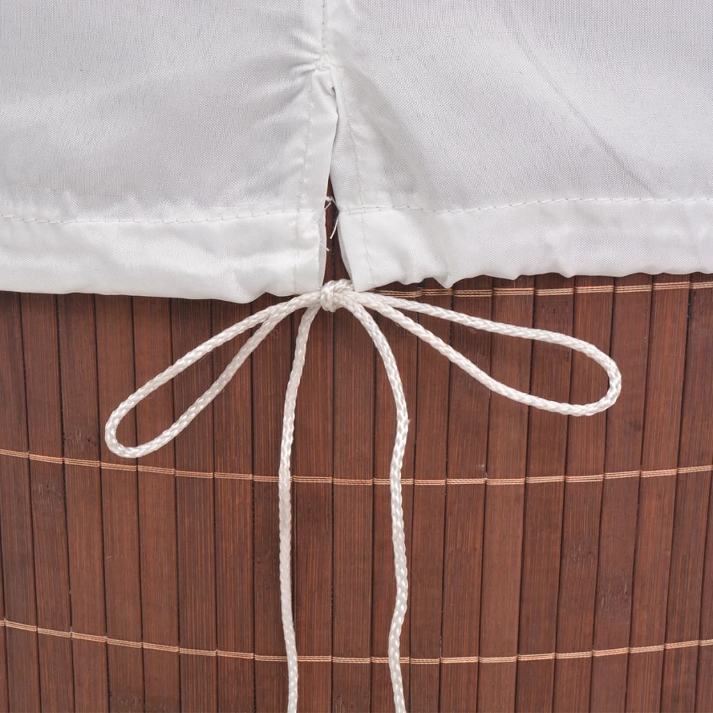Bamboo Laundry Basket Rectangular Brown