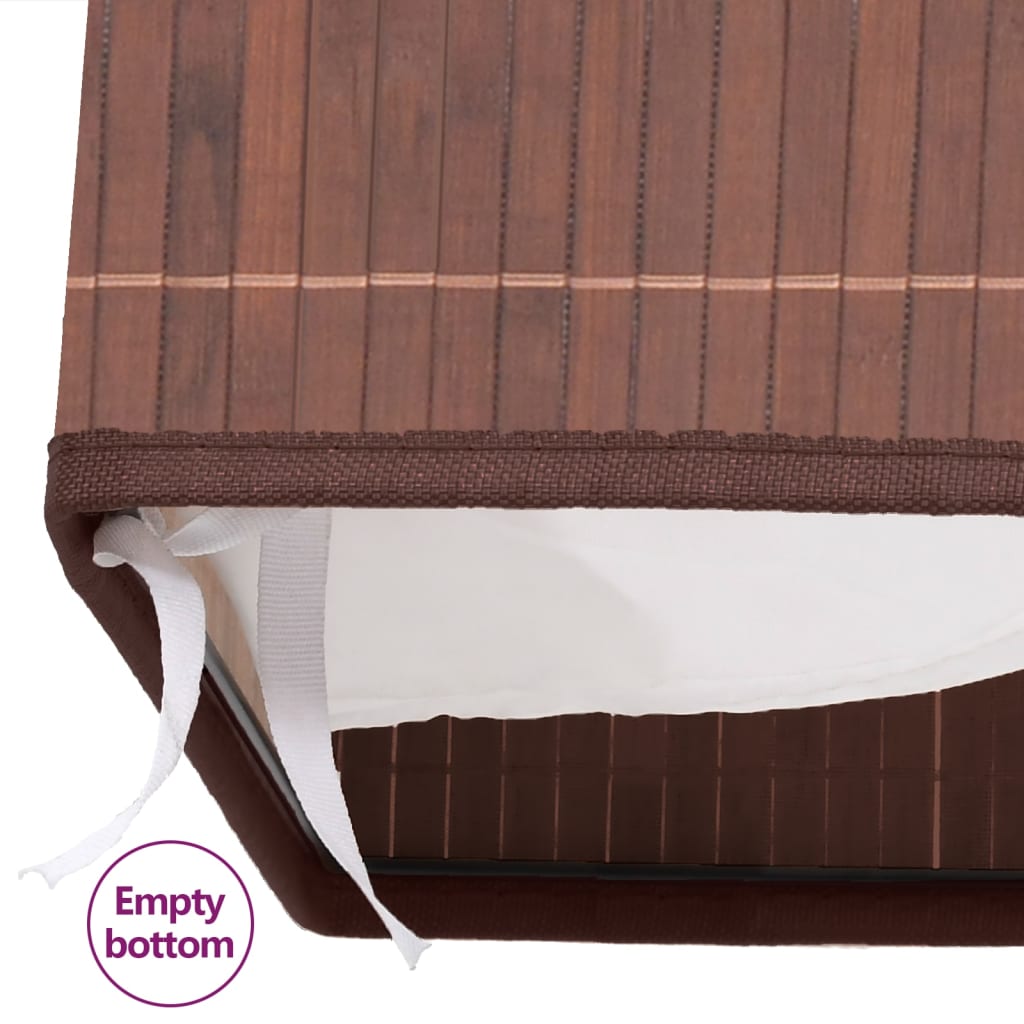 Bamboo Laundry Basket Rectangular Brown