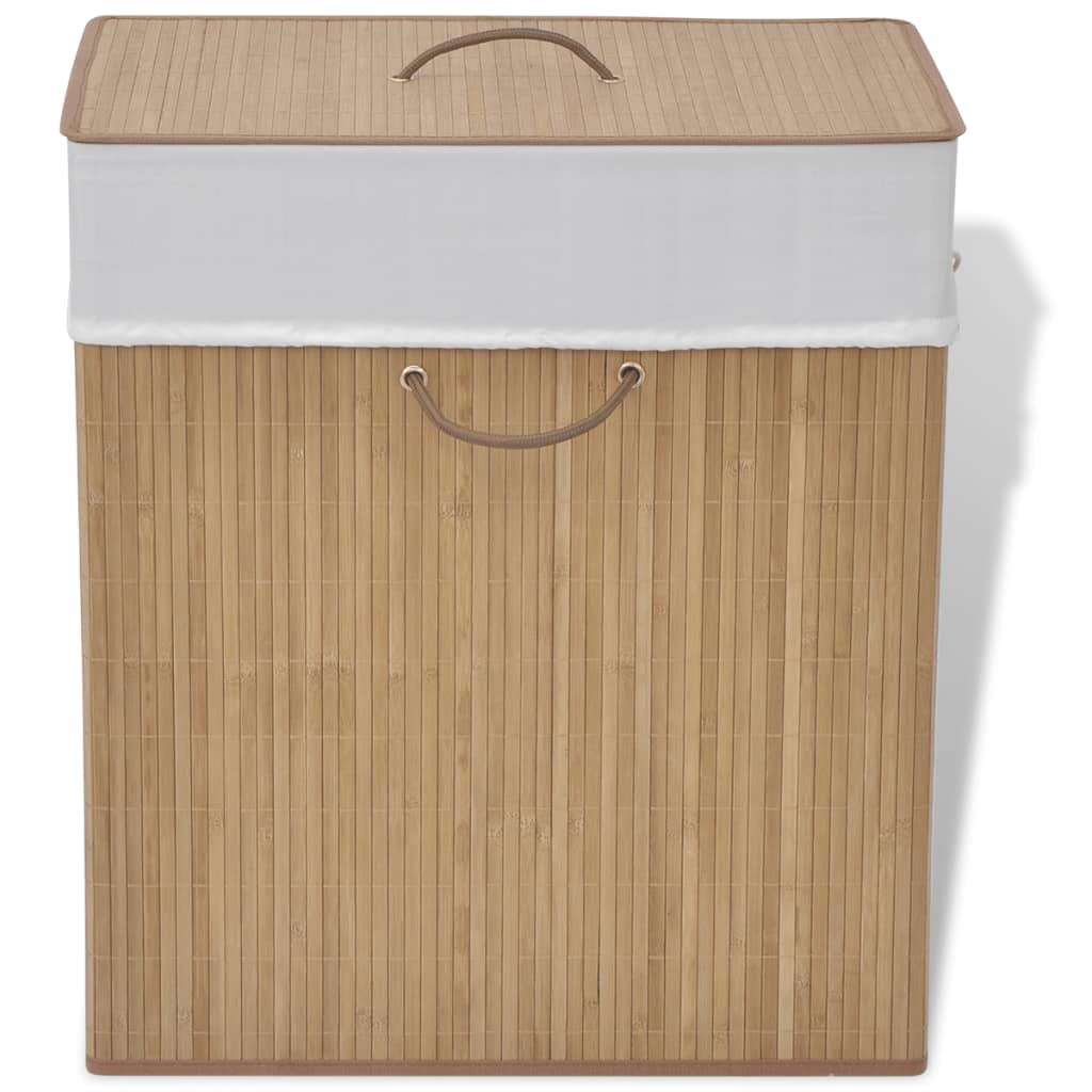 Bamboo Laundry Basket Rectangular Natural