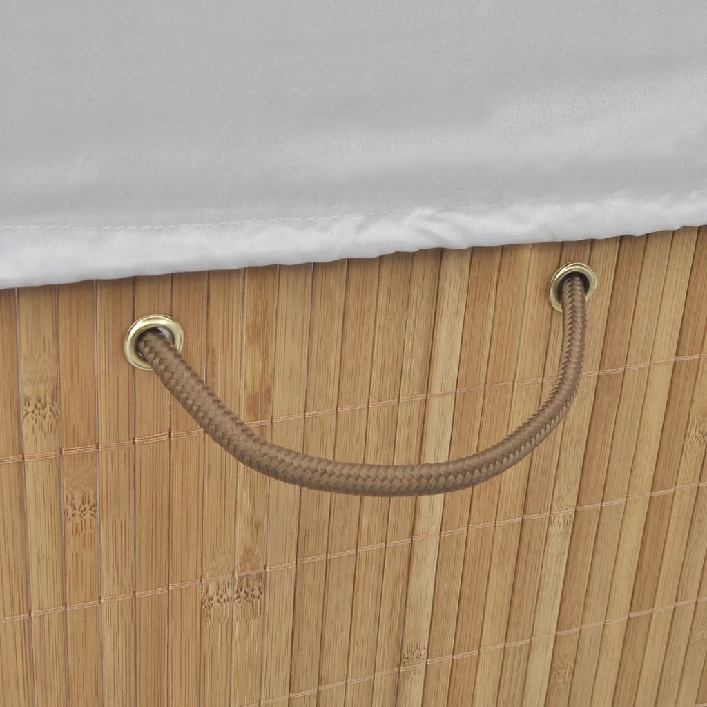 Bamboo Laundry Basket Rectangular Natural