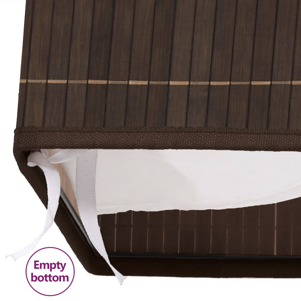 Bamboo laundry basket, rectangular, dark brown