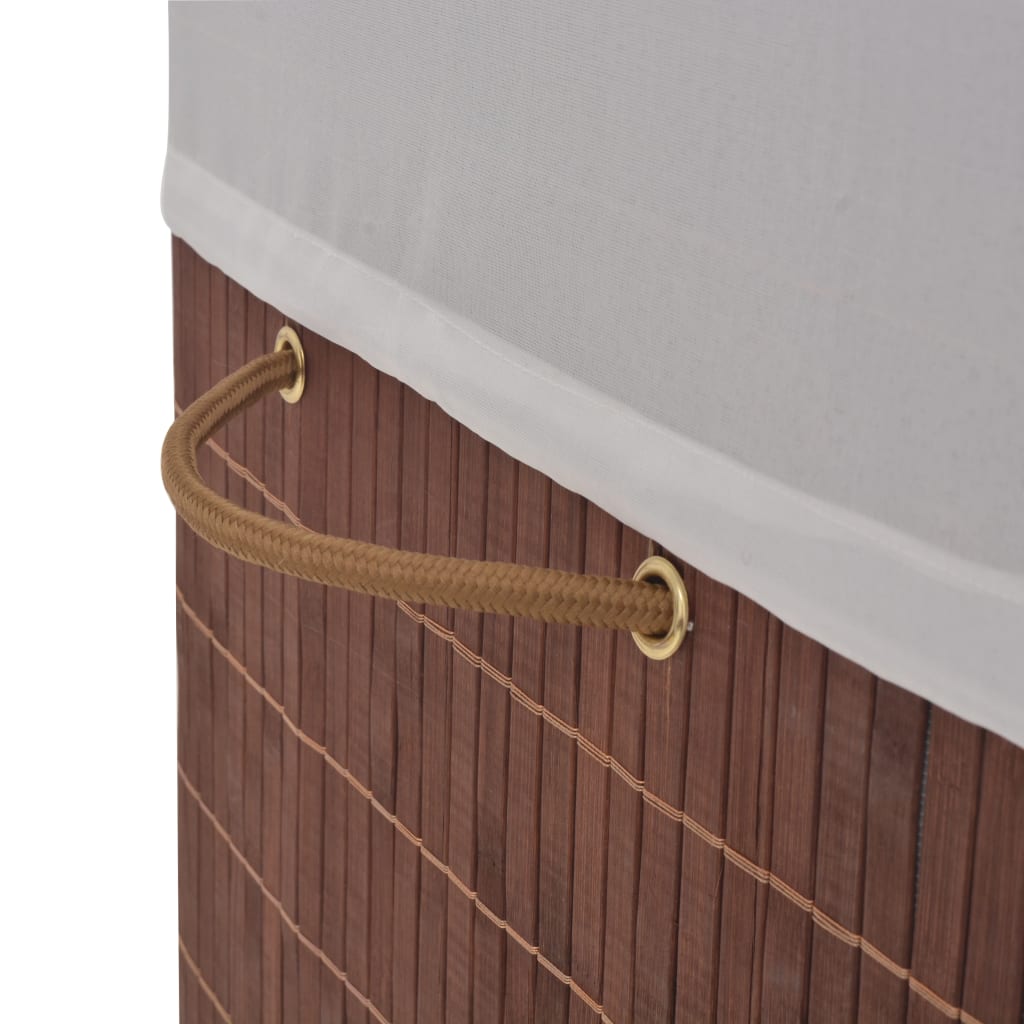 Bamboo Laundry Basket Rectangular Brown