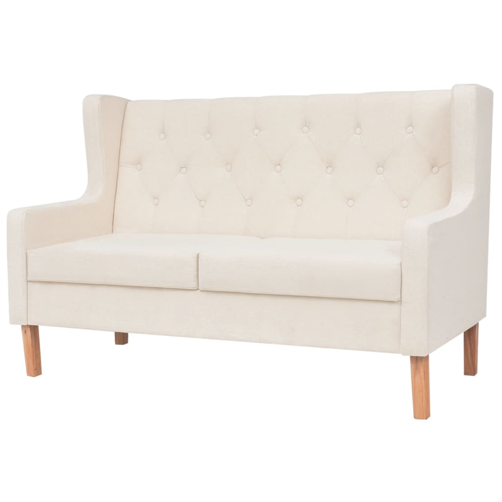 Ensemble de canapé 2 pièces en tissu blanc crème