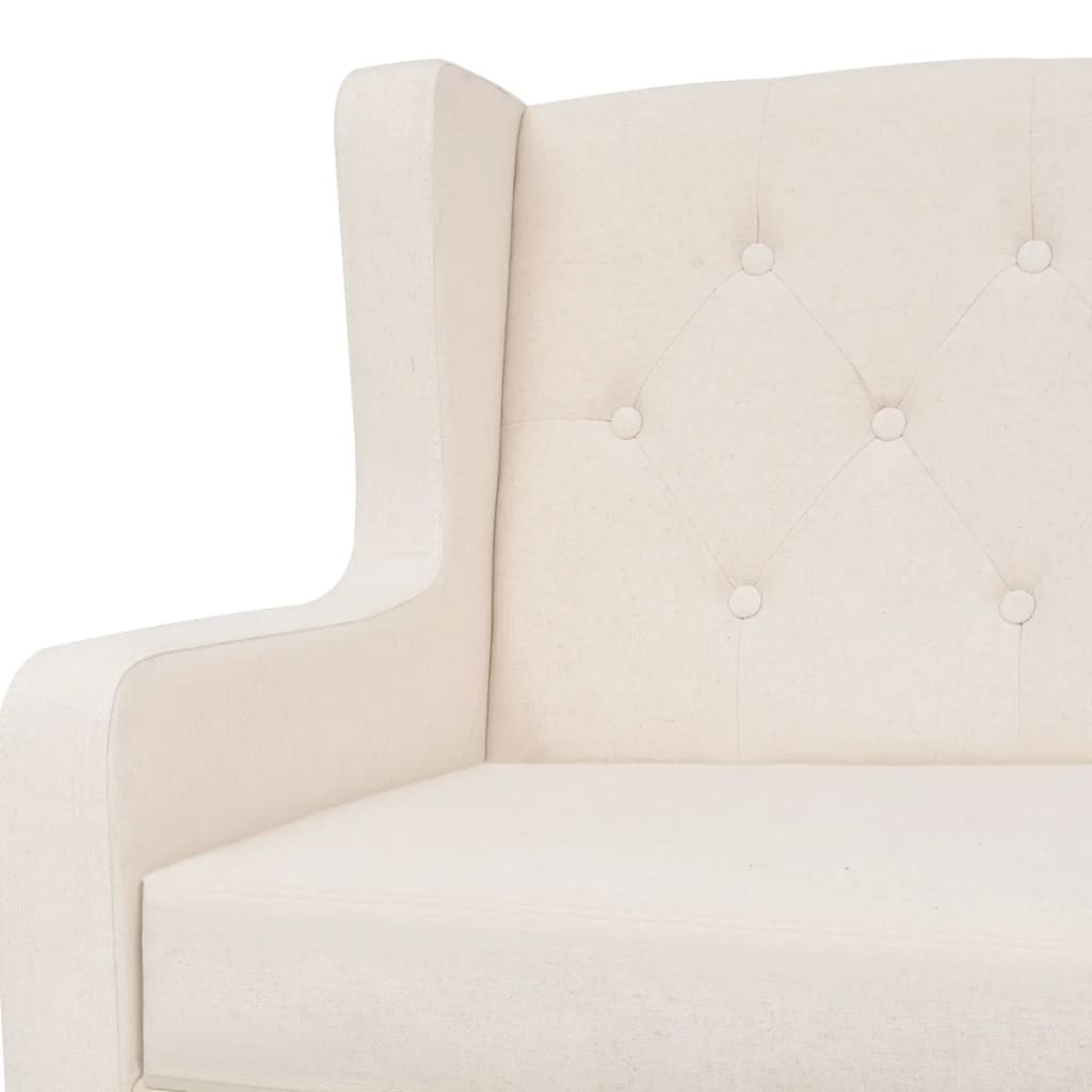 Ensemble de canapé 2 pièces en tissu blanc crème