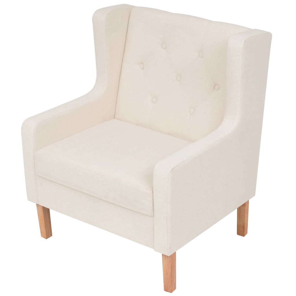 Ensemble de canapé 2 pièces en tissu blanc crème