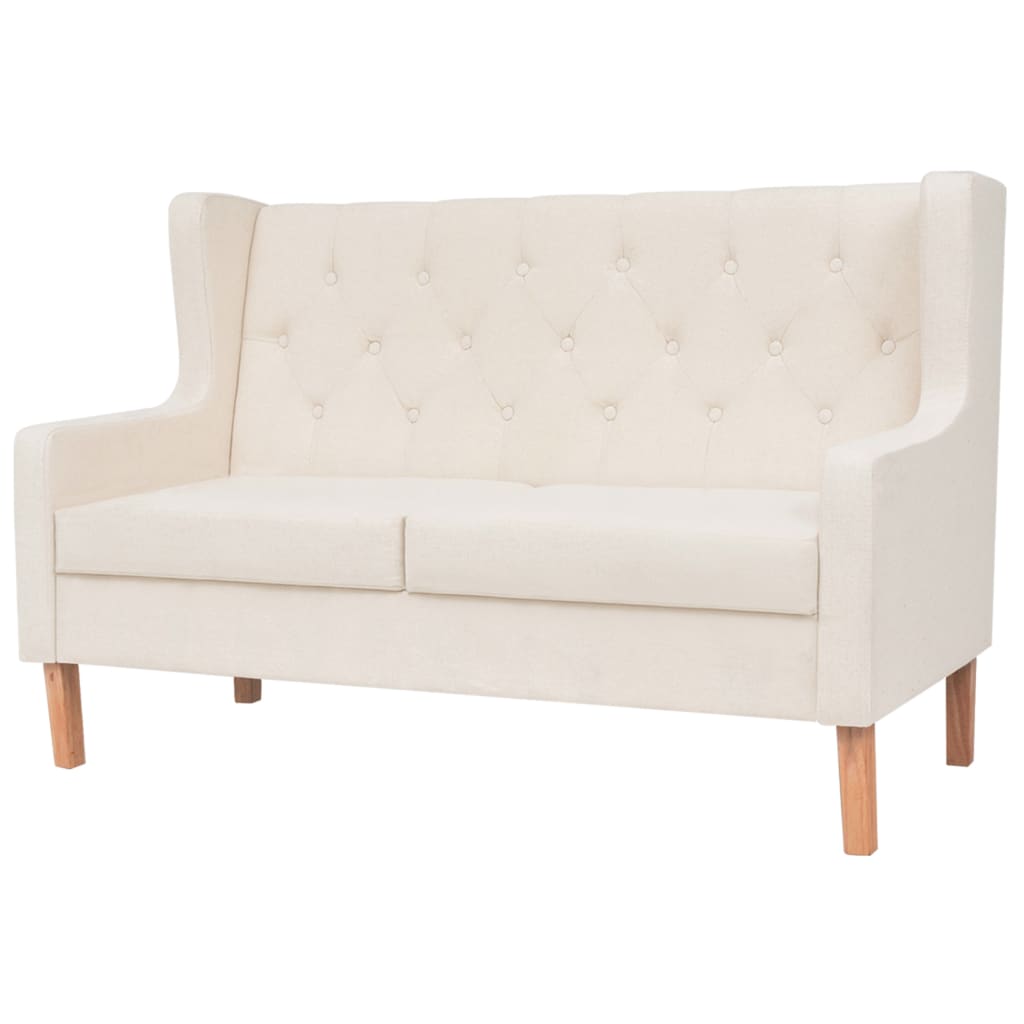 Ensemble de canapé 2 pièces en tissu blanc crème