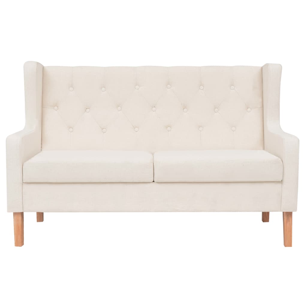 Ensemble de canapé 3 pièces en tissu blanc crème