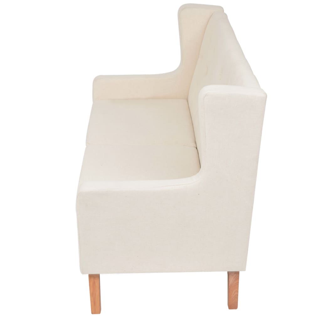 Ensemble de canapé 3 pièces en tissu blanc crème