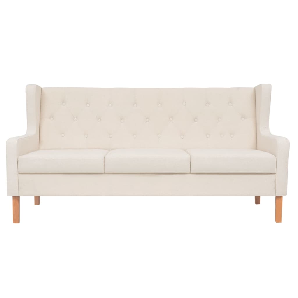 Ensemble de canapé 3 pièces en tissu blanc crème