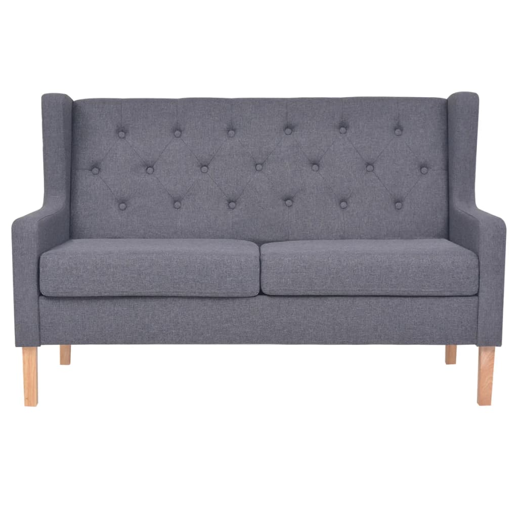 Ensemble de canapé 2 pièces en tissu gris