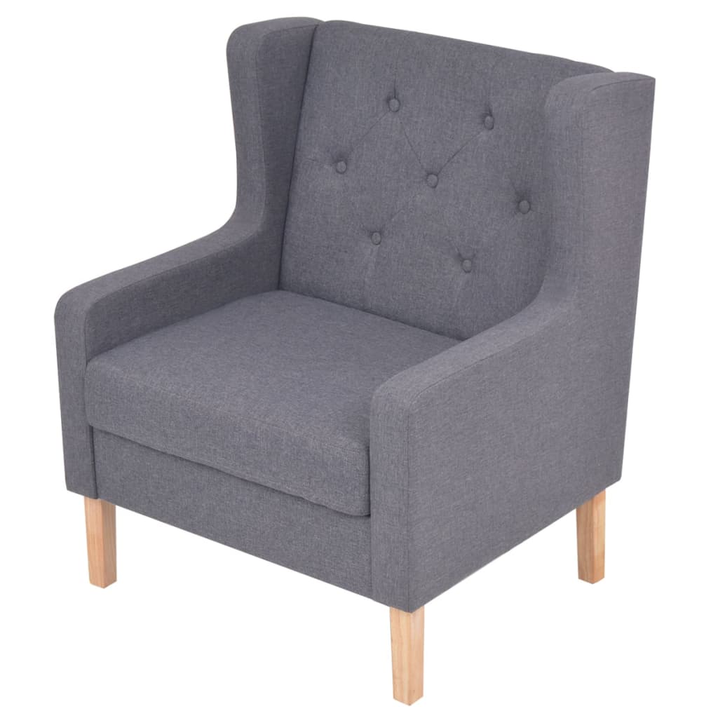 Ensemble de canapé 2 pièces en tissu gris