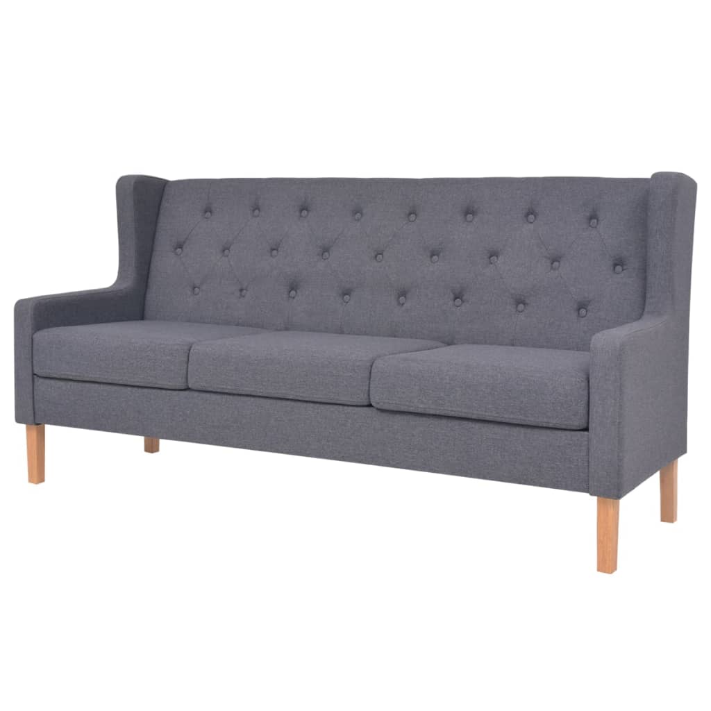 Ensemble de canapé 2 pièces en tissu gris