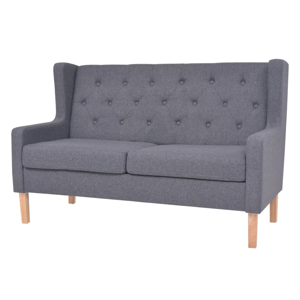 Ensemble de canapé 2 pièces en tissu gris