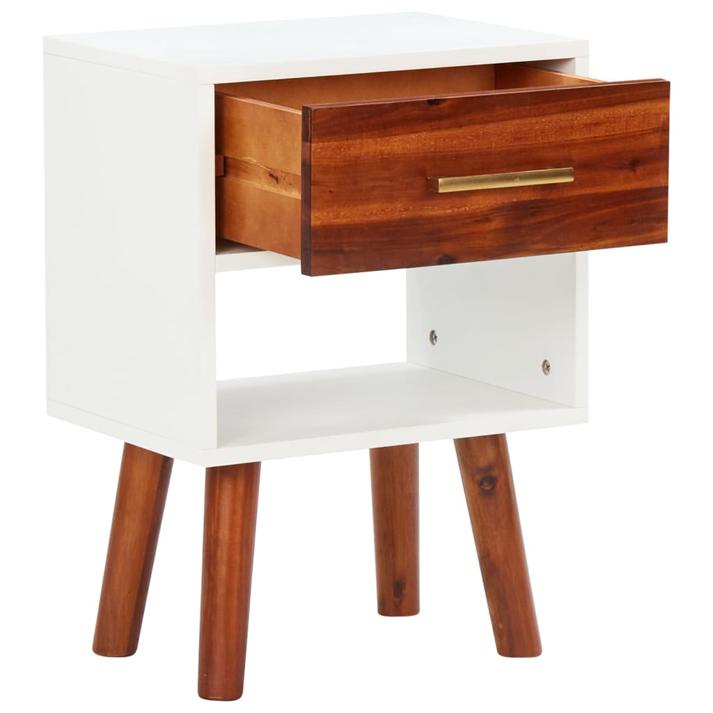 Nachttisch 2 Stk. Akazienholz Massiv 40x30x57 cm