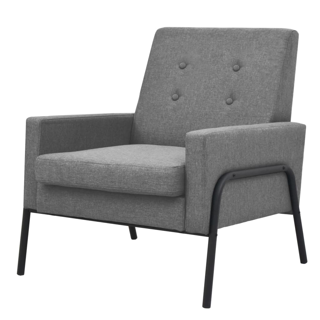 Sessel Hellgrau Stahl und Stoff