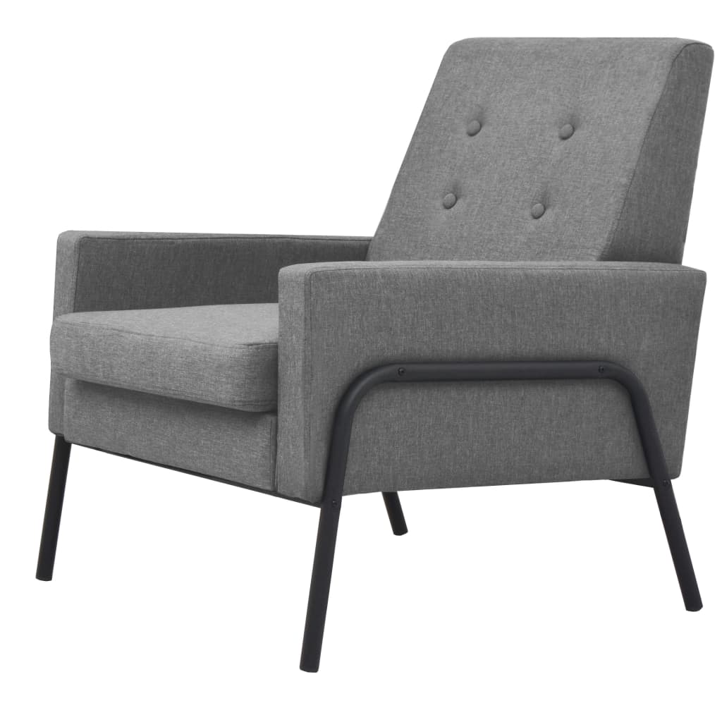 Sessel Hellgrau Stahl und Stoff
