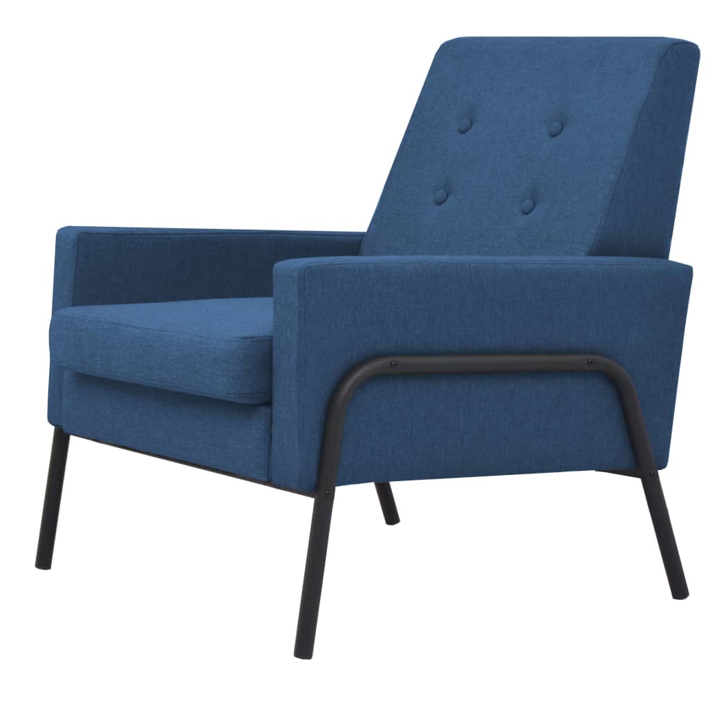 Sessel Blau Stahl und Stoff