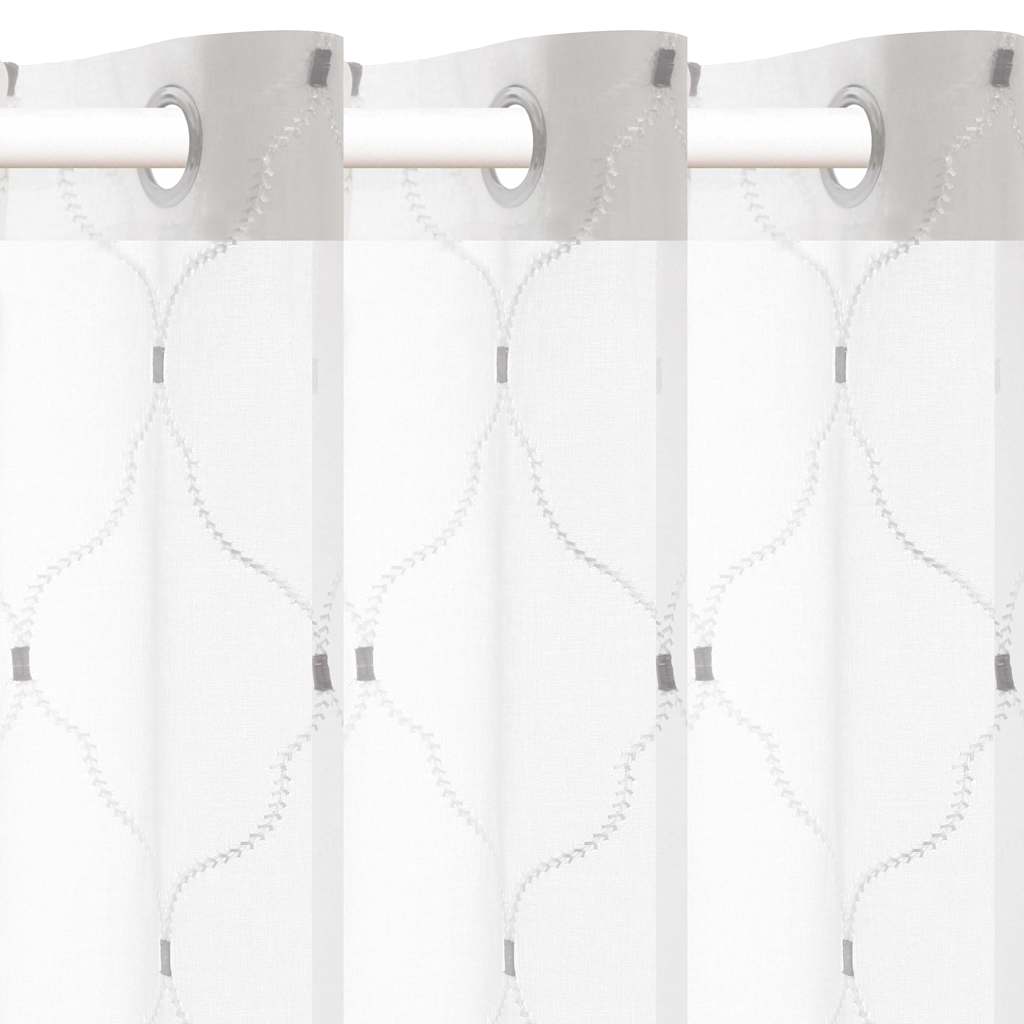 Vorhänge 2 pcs Weiß 140 x 245 cm Polyester