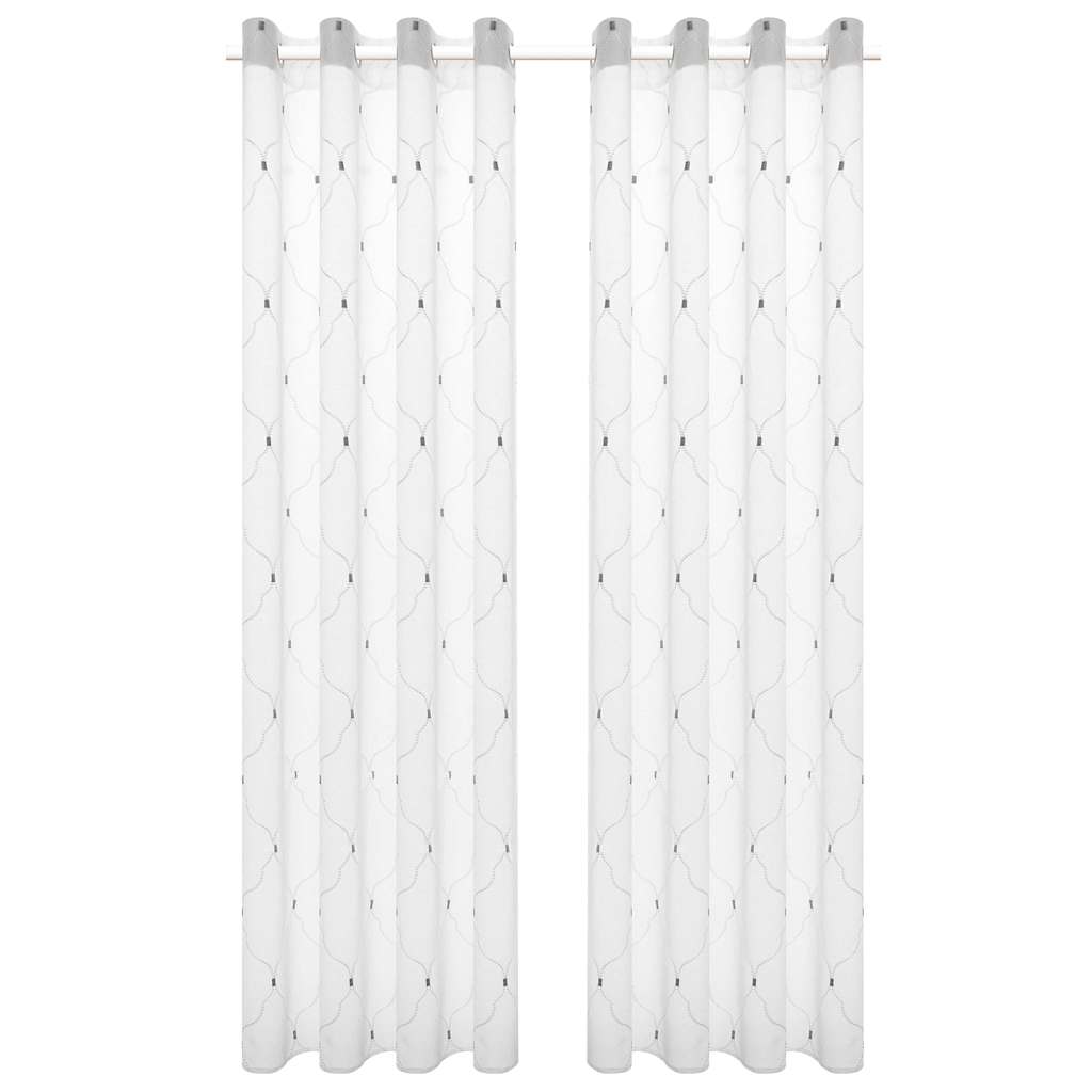Vorhänge 2 pcs Weiß 140 x 245 cm Polyester