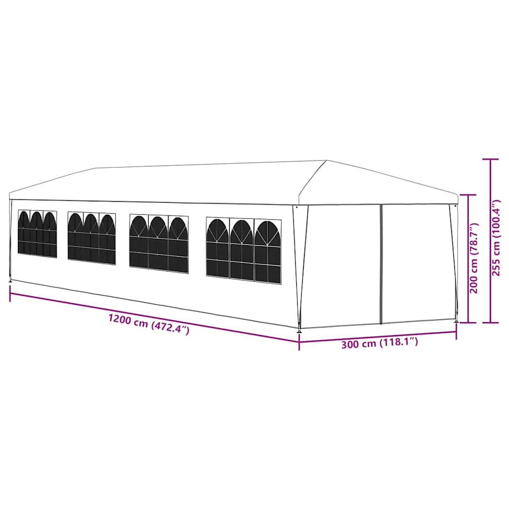 Gartenzelt 3x12 m Blau