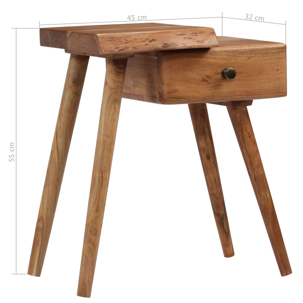 Nachttisch Massivholz Akazie 45x32x55 cm