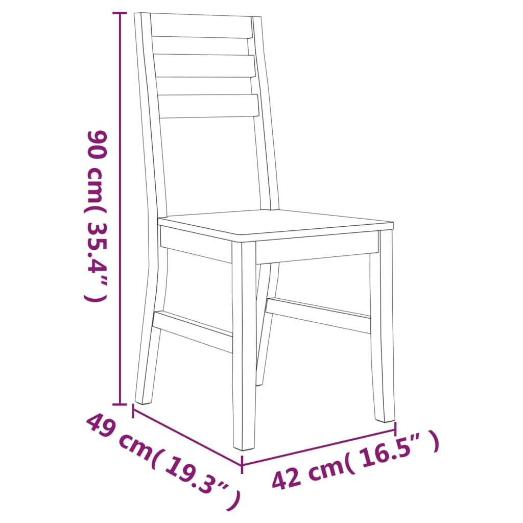 Dining room chairs 2 pcs. Solid acacia wood